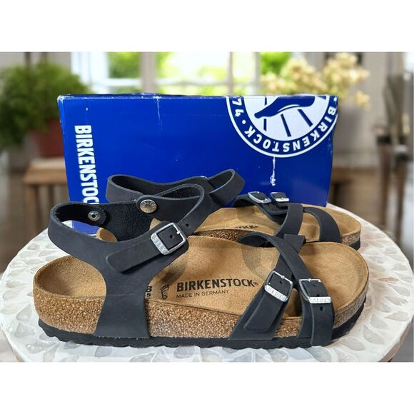 Birkenstock Kumba Sandals Black Leather Women’s Size 38 EU New in Box NIB Comfor - Picture 7 of 10
